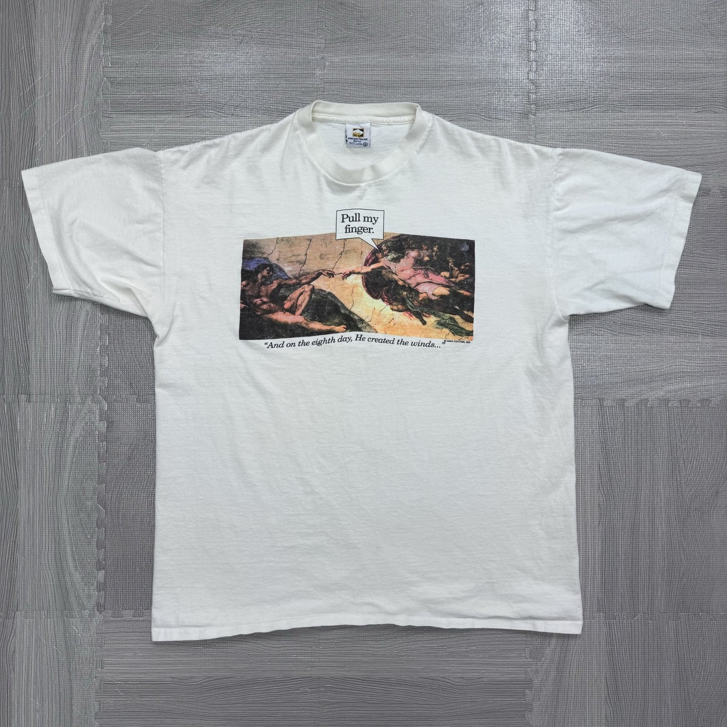 90s Parodi Michelangelo ”The Creation of Adam" XL