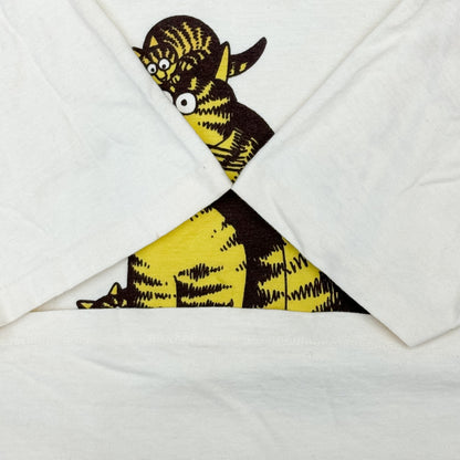 80s crazy shirts アニマル クリバンキャット Dadcat ホワイト L - Tee-Boy