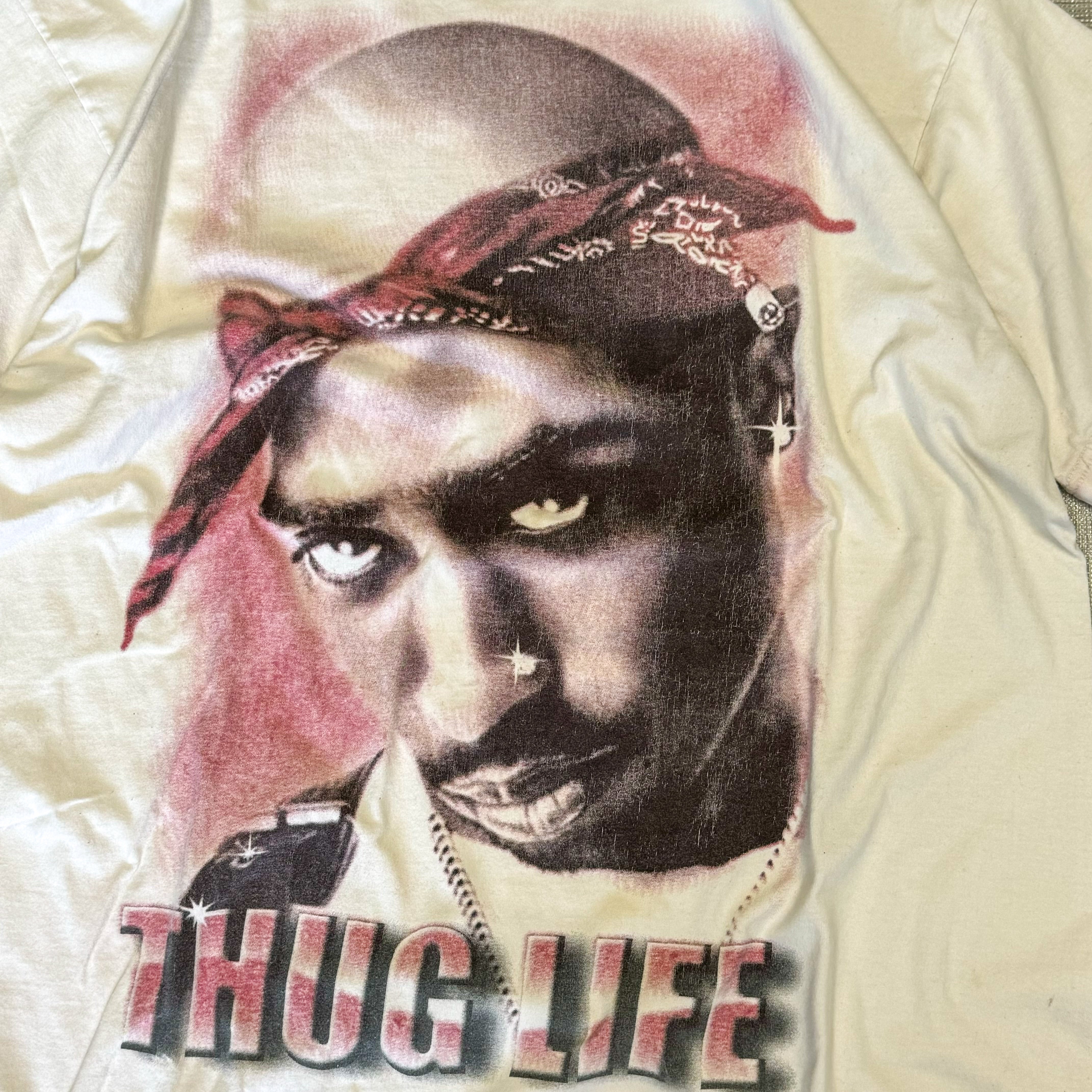 00s DELUXE THUG LIFE 2pac ラッパー tシャツ袖丈23