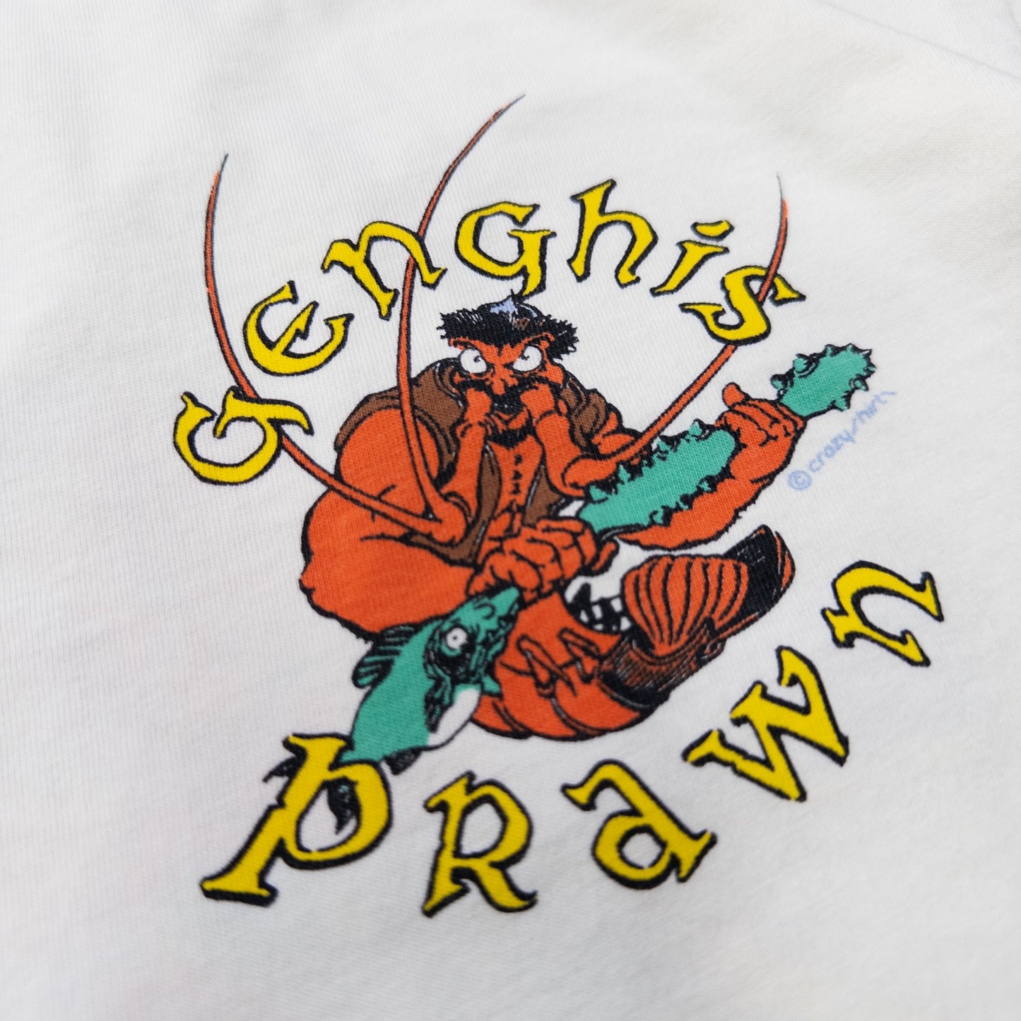80s 90s Crazy Shirts GENGHIS PRAWN L