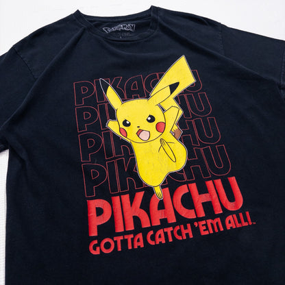 古着 20s アニメ POKEMON ”PIKACHU” Ｔシャツ ブラック Ｌ