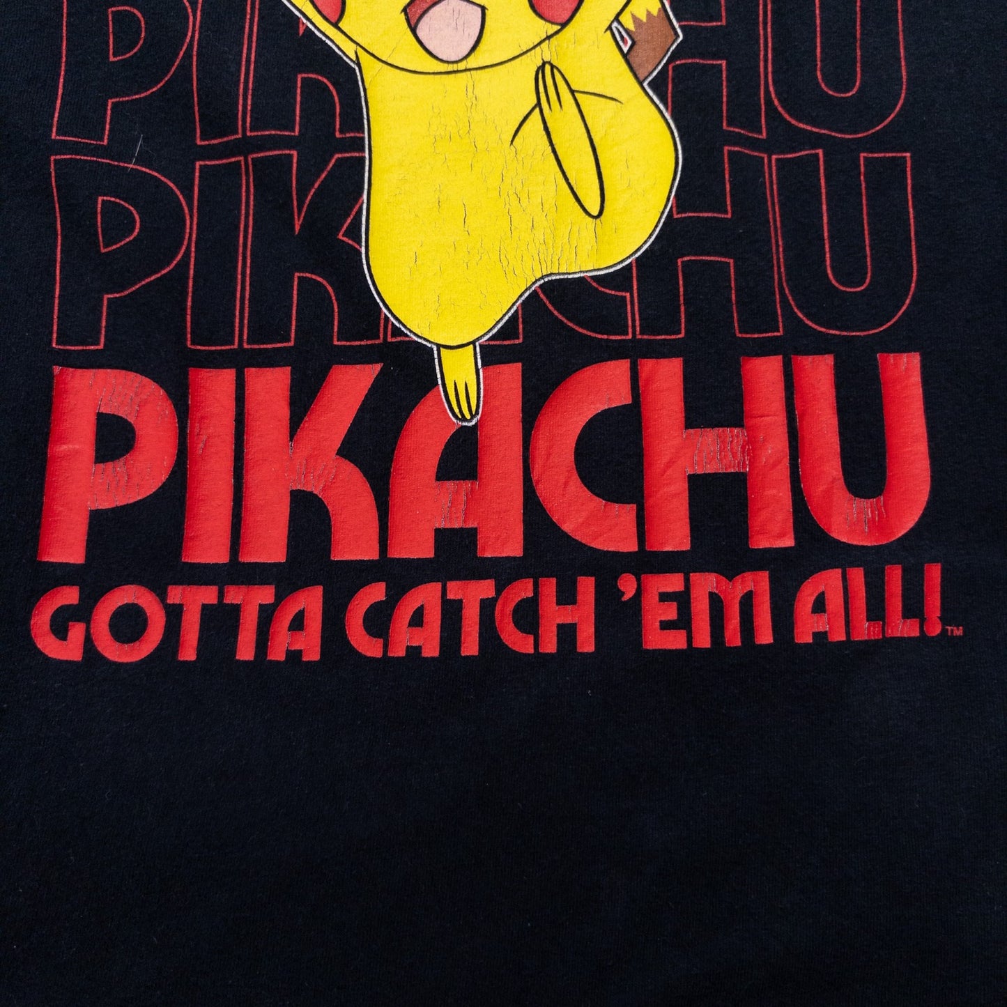 古着 20s アニメ POKEMON ”PIKACHU” Ｔシャツ ブラック Ｌ