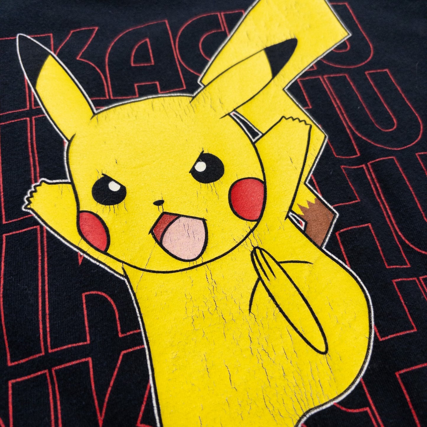 古着 20s アニメ POKEMON ”PIKACHU” Ｔシャツ ブラック Ｌ